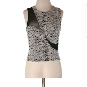 Crop Top with Mesh Cut-Outs and Mesh Back